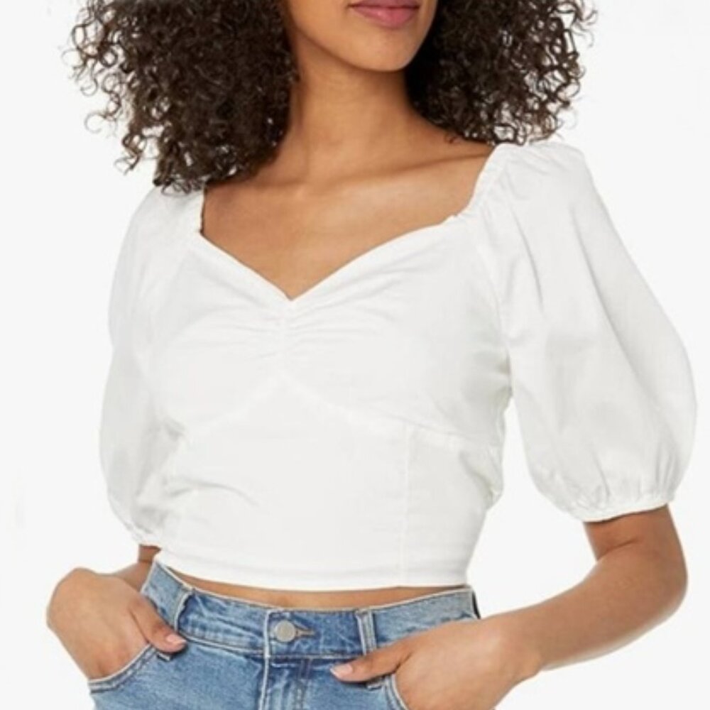 The Drop Women's Annie Cap Sleeve Square Neck Fitted Rib Knit Top Large‎